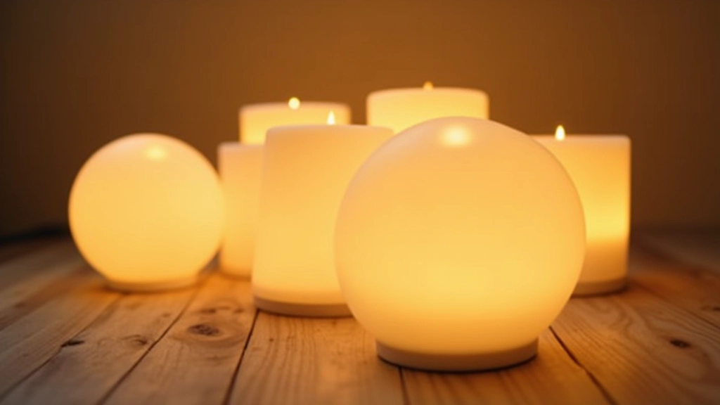 Selection of various warm LED bulbs with different shapes and fittings displayed together